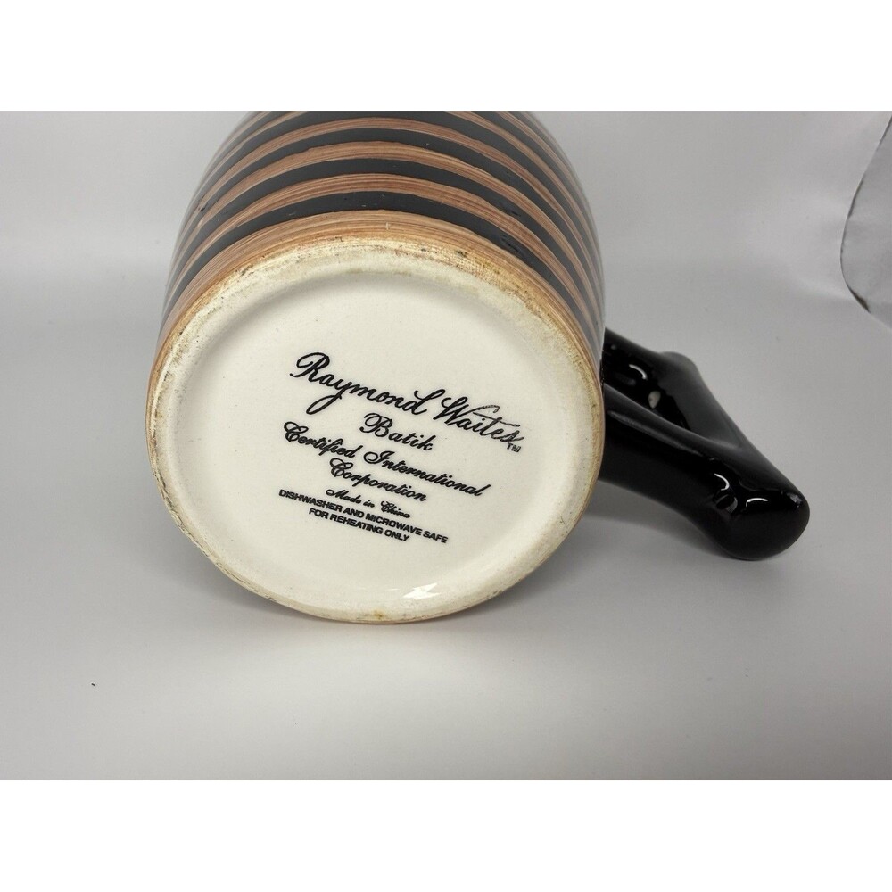 Raymond Waites Batik Certified International Large Coffee Mug Striped Ceramic - Picture 4 of 5